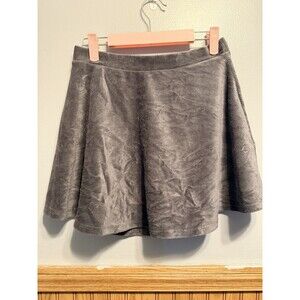 NEW Forever 21 Gray Corduroy Mini Skirt Size Medium Skater Flare Fall